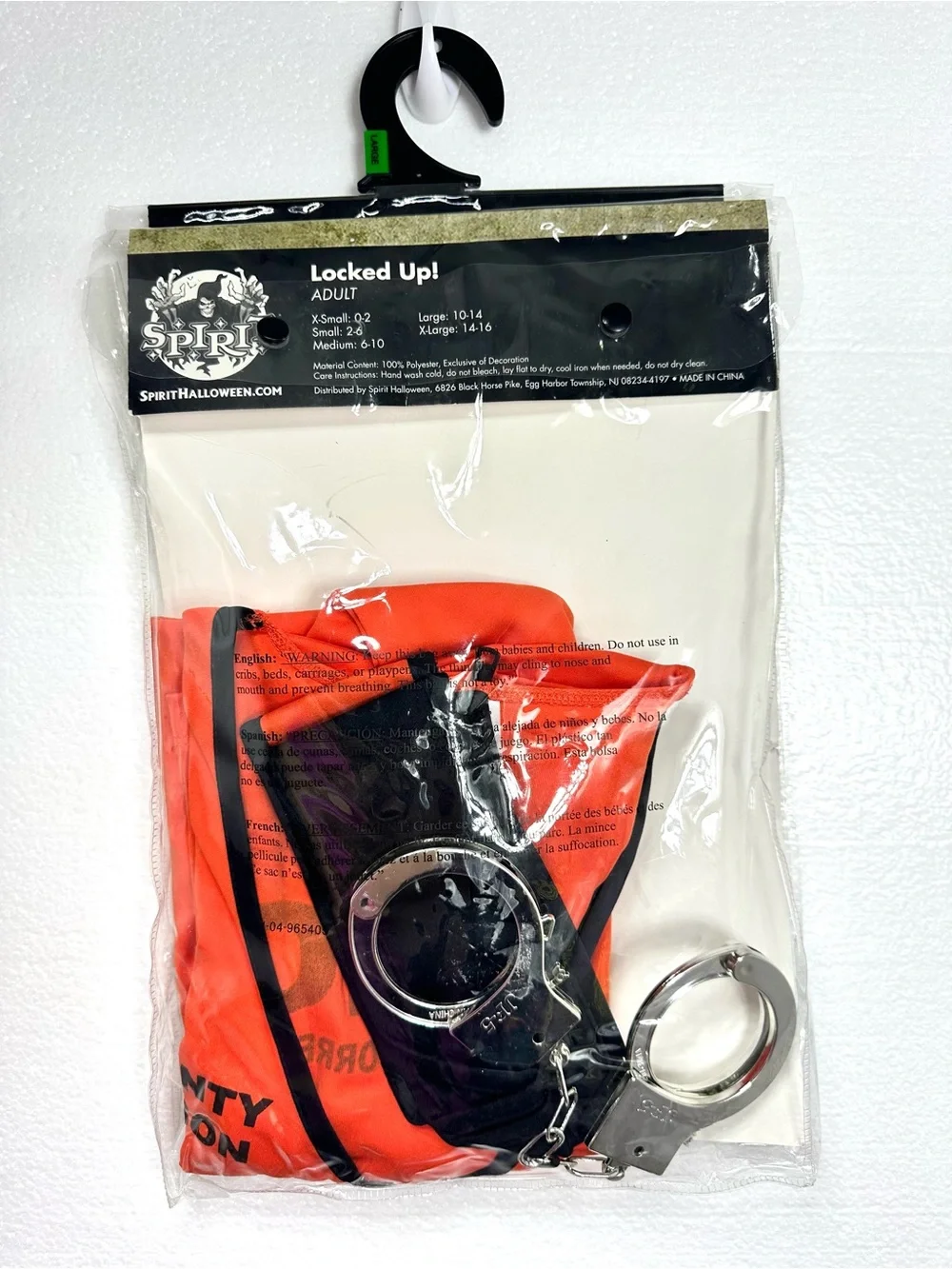Spirit Halloween Locked Up County Prison Zip Dress L - Picture 2 of 9
